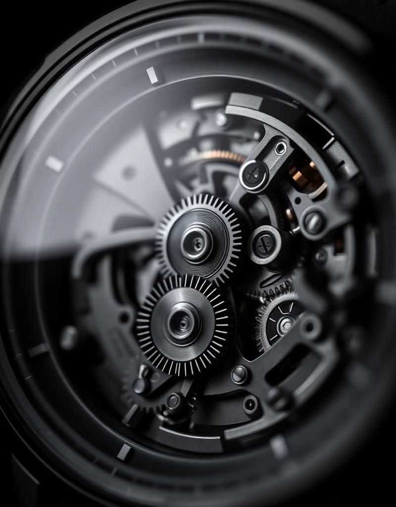 Macro view of precision mechanical movement